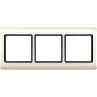 Merten Abdeckrahmen 3-fach | AQUADESIGN cremeweiß | IP44 | Kunststoff | für Schalter & Steckdosen | horizontal/vertikal