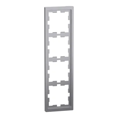 Merten D-Life 4-fach Rahmen | Edelstahl-Optik | Thermoplast glänzend | halogenfrei