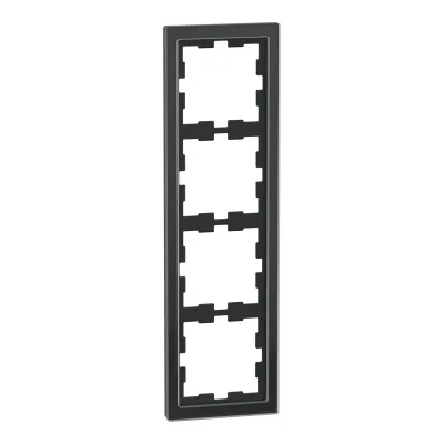 Merten Rahmen 4f.onyxsw D-Life Glas MEG4040-6503