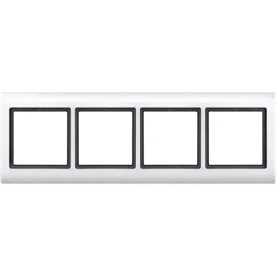Merten Rahmen 4-fach 400419 Aquadesign | Abdeckrahmen Unterputz | Kunststoff Thermoplast | IP44 | glänzend | polarweiß