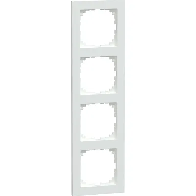 Merten Abdeckrahmen 4-fach MEG4040-3625 | M-Pure Serie | Thermoplast | waagerecht & senkrecht | IP20 | aktivweiß
