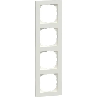 Merten Abdeckrahmen 4-fach MEG4040-3619 | M-Pure Serie | Kunststoff glänzend | polarweiß | Unterputz | IP20