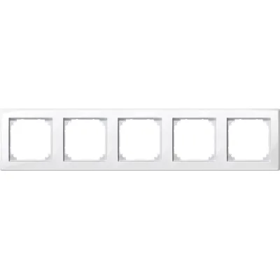 Merten Abdeckrahmen 5-fach M-SMART 478519 | Schalterrahmen Unterputz | Thermoplast glänzend | polarweiß RAL 9010