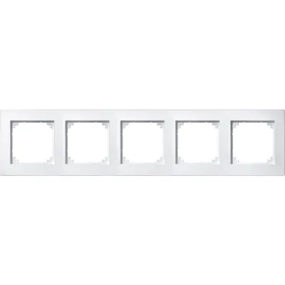 Merten Abdeckrahmen 5-fach M-PLAN 486519 | Unterputz | Thermoplast edelmatt | waagerecht/ senkrecht | IP20 | polarweiß