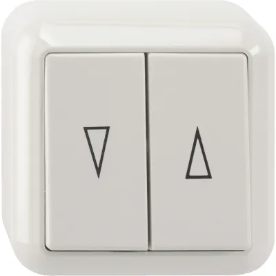 Merten Jalousietaster MEG3755-8719 | Rollladentaster 1-polig | Aufputz | Verriegelung | polarweiß glänzend