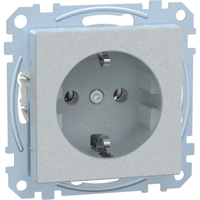 Merten SCHUKO-Steckdose MEG2301-0460 | Unterputz | System M | 16A 250V | Steckklemme | Thermoplast matt | Aluminium