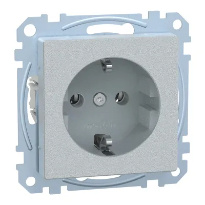 Merten SCHUKO-Steckdose MEG2301-0460 | Unterputz | System M | 16A 250V | Steckklemme | Thermoplast matt | Aluminium