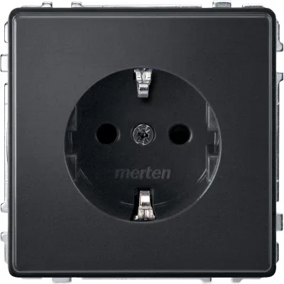 Merten SCHUKO-Steckdose MEG2300-7214 | Unterputz | erhöhter Berührungsschutz | Klappdeckel | anthrazit glänzend