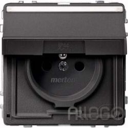 Merten SCHUKO-Steckdose anth Klappd.Schriftfeld MEG2312-7214