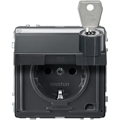 Merten SCHUKO-Steckdose anth Klappd.Schriftfeld MEG2316-7214