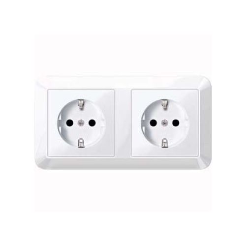 Bild: Merten SCHUKO-Steckdose aws/gl Doppel MEG2328-1025