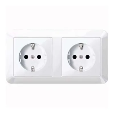 Merten SCHUKO-Steckdose aws/gl Doppel MEG2328-1025
