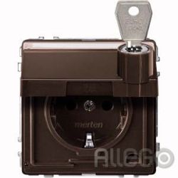 Merten SCHUKO-Steckdose br Klappd.Schriftfeld MEG2316-7215