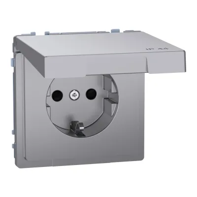 Merten SCHUKO-Steckdose MEG2314-6036 | Unterputz IP44 | Klappdeckel | Edelstahl glänzend | halogenfrei