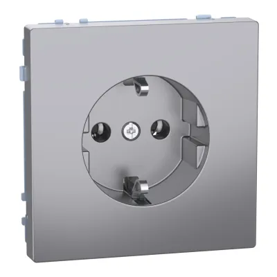 Merten SCHUKO-Steckdose MEG2301-6036 Unterputz | Steckklemmen | Edelstahl glänzend | Thermoplast | IP20