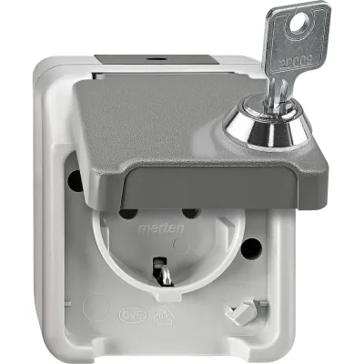 Merten SCHUKO-Steckdose lichtgrau MEG2417-8029