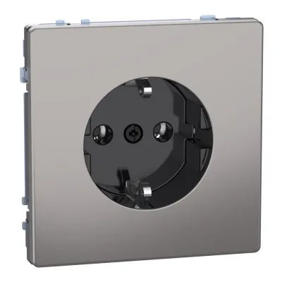 Merten SCHUKO-Steckdose MEG2301-6050 | Unterputz 1-fach | Edelstahl Nickelmetallic | 16A 250V | IP20