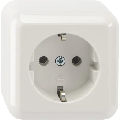 Merten SCHUKO-Steckdose MEG2300-8719 | Aufputz | erhöhter Berührungsschutz | Steckklemmen | IP20 | 16A | weiß