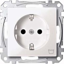 Merten SCHUKO-Steckdose pws/gl Kennz.Waschmasch MEG2352-0319