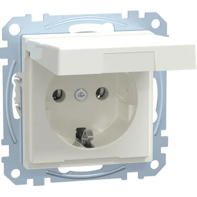 Merten SCHUKO-Steckdose MEG2311-0319 | Unterputz mit Klappdeckel | Steckklemmen | System M | 16A | polarweiß glänzend