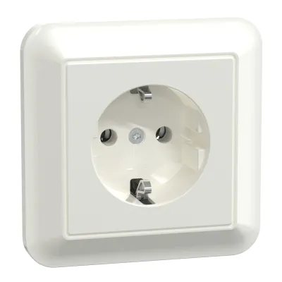 Merten SCHUKO-Steckdose MEG2301-1219 | Unterputz 16A 250V | volle Abdeckplatte | Thermoplast glänzend | weiß polarweiß