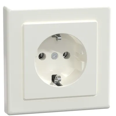 Merten SCHUKO-Steckdose MEG2301-1419 | Unterputz | 16A 250V | Thermoplast glänzend | volle Abdeckplatte | polarweiß