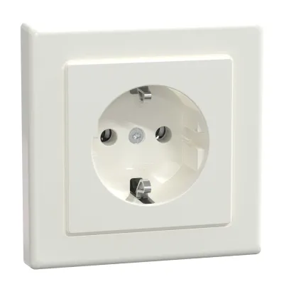 Merten SCHUKO-Steckdose MEG2301-1419 | Unterputz | 16A 250V | Thermoplast glänzend | volle Abdeckplatte | polarweiß