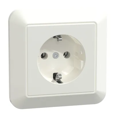 Merten SCHUKO-Steckdose pws/gl volle Abdeckplat MEG2401-1019