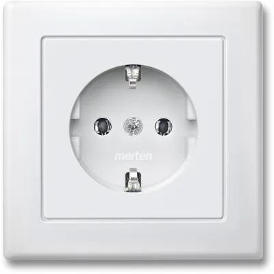 Merten SCHUKO-Steckdose MEG2301-1619 | Unterputz 1-fach | Duroplast | Steckklemmen | Berührungsschutz | polarweiß
