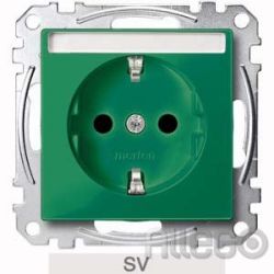 Merten SCHUKO-Steckdose SV gn mit Schriftfeld MEG2302-0304
