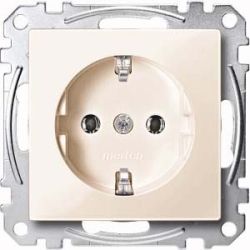 Merten SCHUKO-Steckdose ws/gl Schraub-Liftklemm MEG2401-0344