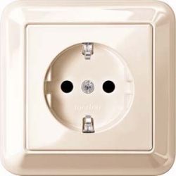 Merten SCHUKO-Steckdose ws/gl volle Abdeckplatt MEG2300-1244