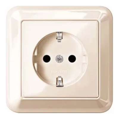 Merten SCHUKO-Steckdose ws/gl volle Abdeckplatt MEG2300-1244