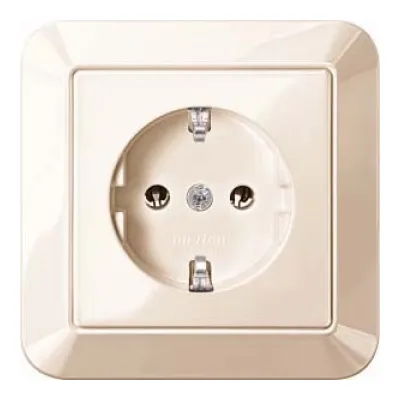 Merten SCHUKO-Steckdose ws/gl volle Abdeckplatt MEG2301-1044