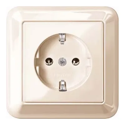 Merten SCHUKO-Steckdose MEG2301-1244 | Unterputz | 16A 250V | Steckklemmen | cremeweiß glänzend | halogenfrei