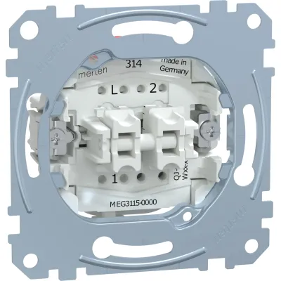 Merten Serienschalter-Einsatz MEG3115-0000 | 1-polig | 10AX | Unterputz | 2 Wippen | QuickFlex | IP20 | halogenfrei