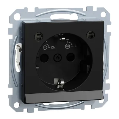 Merten SCHUKO-Steckdose MEG2304-0403 | LED-Orientierungslicht | Unterputz | schwarz matt