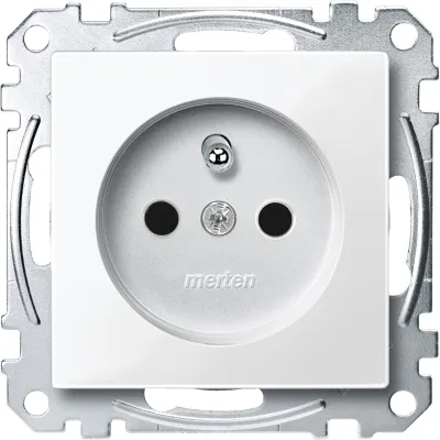 Merten Steckdose mit Schutzkontaktstift MEG2600-0319 System M polarweiß/glänzend