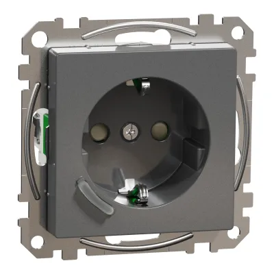 Merten Smart Home Schuko-Steckdose MEG2380-0414 | Zigbee 3.0 | System M | Energie messen | Unterputz | Anthrazit