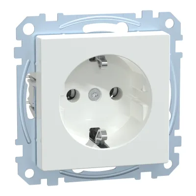 Merten SCHUKO-Steckdose MEG2401-0325 | Unterputz IP20 | Schraub-Liftklemmen | antibakteriell | aktivweiß glänzend