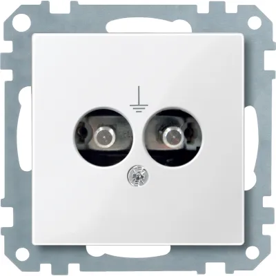 Merten Potentialausgleich-Steckdose 290419 | System M | Unterputz | Thermoplast | halogenfrei | polarweiß RAL 9010