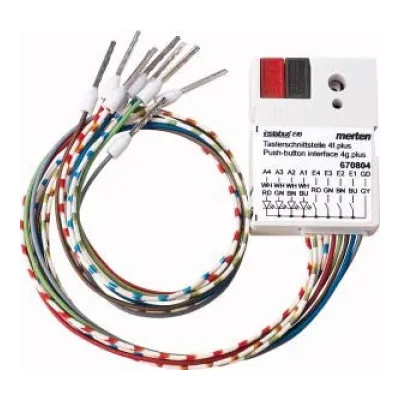 Merten Tasterschnittstelle 670804 4-fach plus | KNX Unterputz | 4 Eingänge | Busankopplung | polarweiß