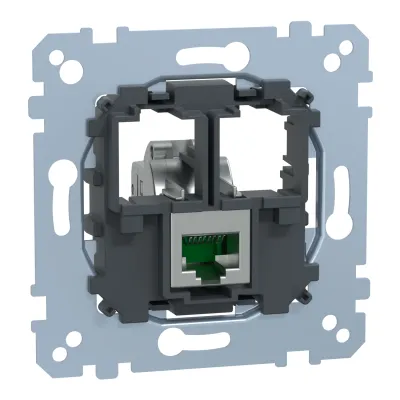 Merten Tragplatte 1fach | MEG4576-0021 | RJ45 Netzwerkdose Cat6A | STP geschirmt | AP/UP/Kanal | Schraubmontage | IP20