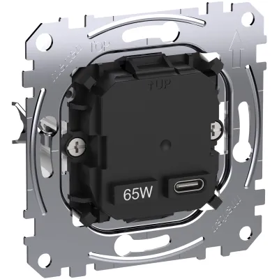 Merten USB-Ladegerät Unterputz MEG4366-0130 | 1x USB-C | 65W Power Delivery | 3250mA | IP20 | Weiß | System M
