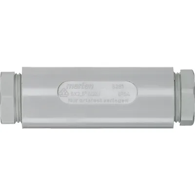 Merten Kabelverbindungsmuffe 526129 PG16 | 5x2,5 mm² | halogenfrei | Zugentlastung | Kunststoff | grau