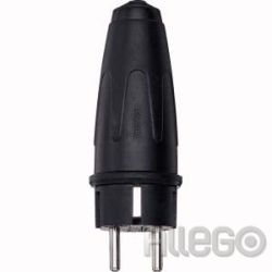 Merten Vollgu.-SCHUKO-Stecker sw 16A AC 250V 122051