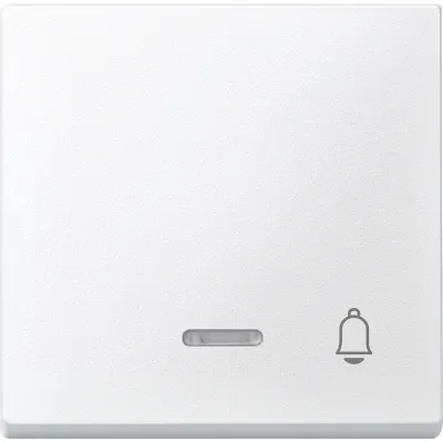 Merten Kontrollwippe Schalter System M 430819 | Klingelsymbol | Beschriftungsfeld | Thermoplast matt | polarweiß