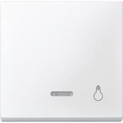 Merten Kontrollwippe Schalter System M 430919 | Aufdruck Lichtsymbol | Kontrollfenster | Thermoplast matt | polarweiß