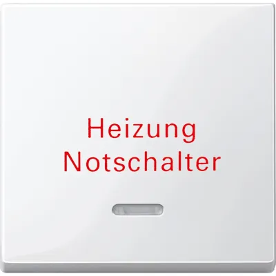 Merten Kontrollwippe 435119 | System M | Heizungsnotschalter mit Kontrollfenster | Thermoplast polarweiß glänzend