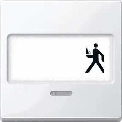 Merten Wippe mit Schriftfeld & Kontrollfenster | Schalterabdeckung System M | polarweiß glänzend